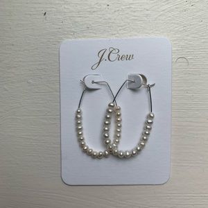 Jcrew freshwater pearl hoop earrings